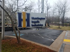 Huntington Ingalls Industries sign